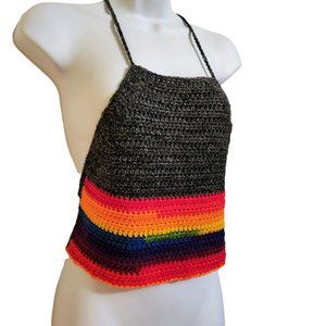 Rainbow Halter Top size range S M L XL Crochet LGBTQ